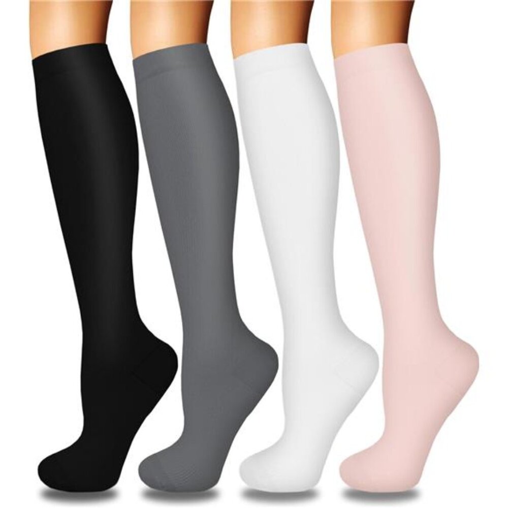 4 Pairs Compression Socks for Women Circulation-Best Support for Nurses,Running